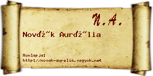 Novák Aurélia névjegykártya